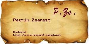 Petrin Zsanett névjegykártya